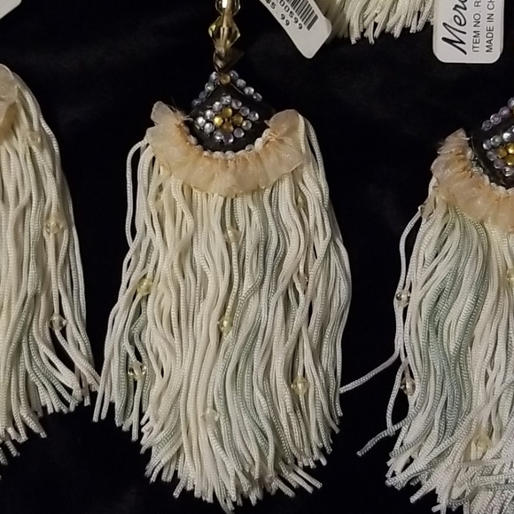 Fringe and beaded ornaments. Set of 6 - Picture 2 of 2